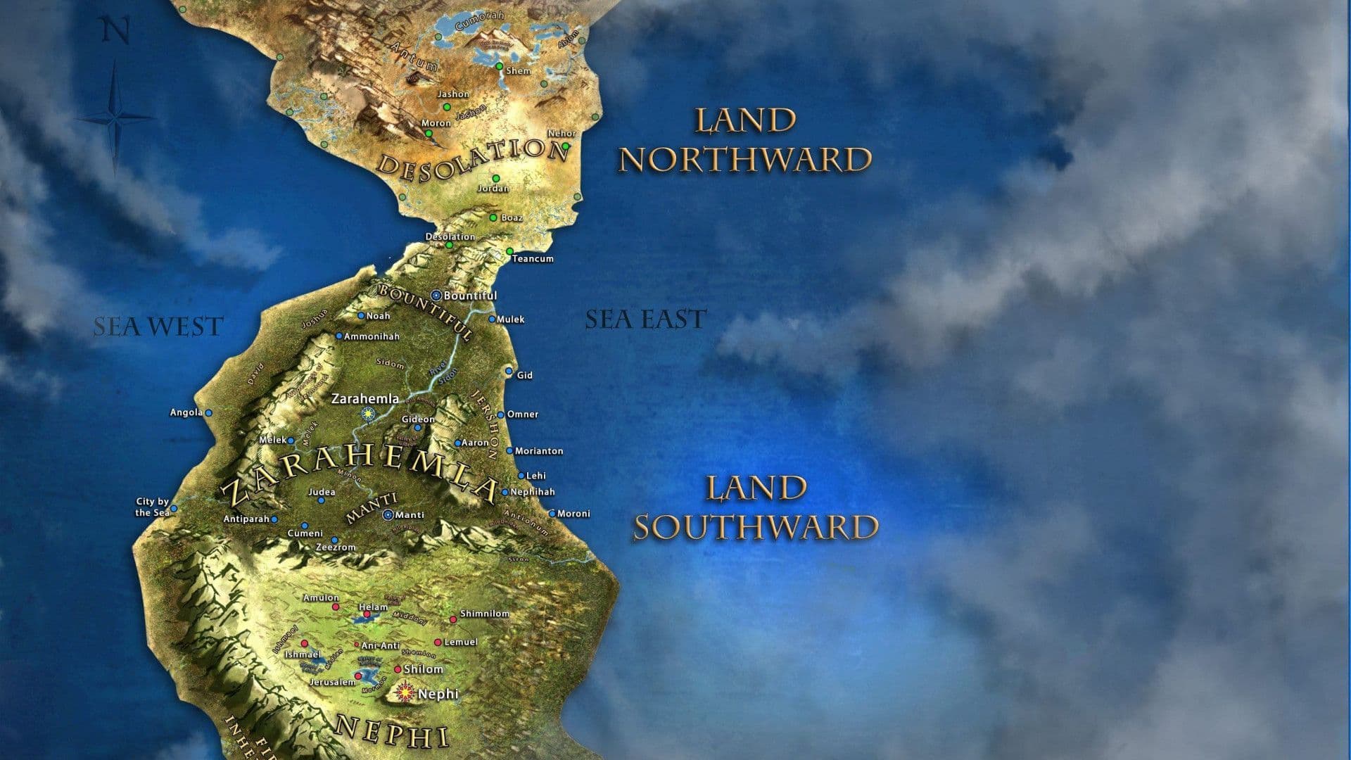 Un modelo de mapa geográfico internamente consistente de las tierras del Libro de Mormón.