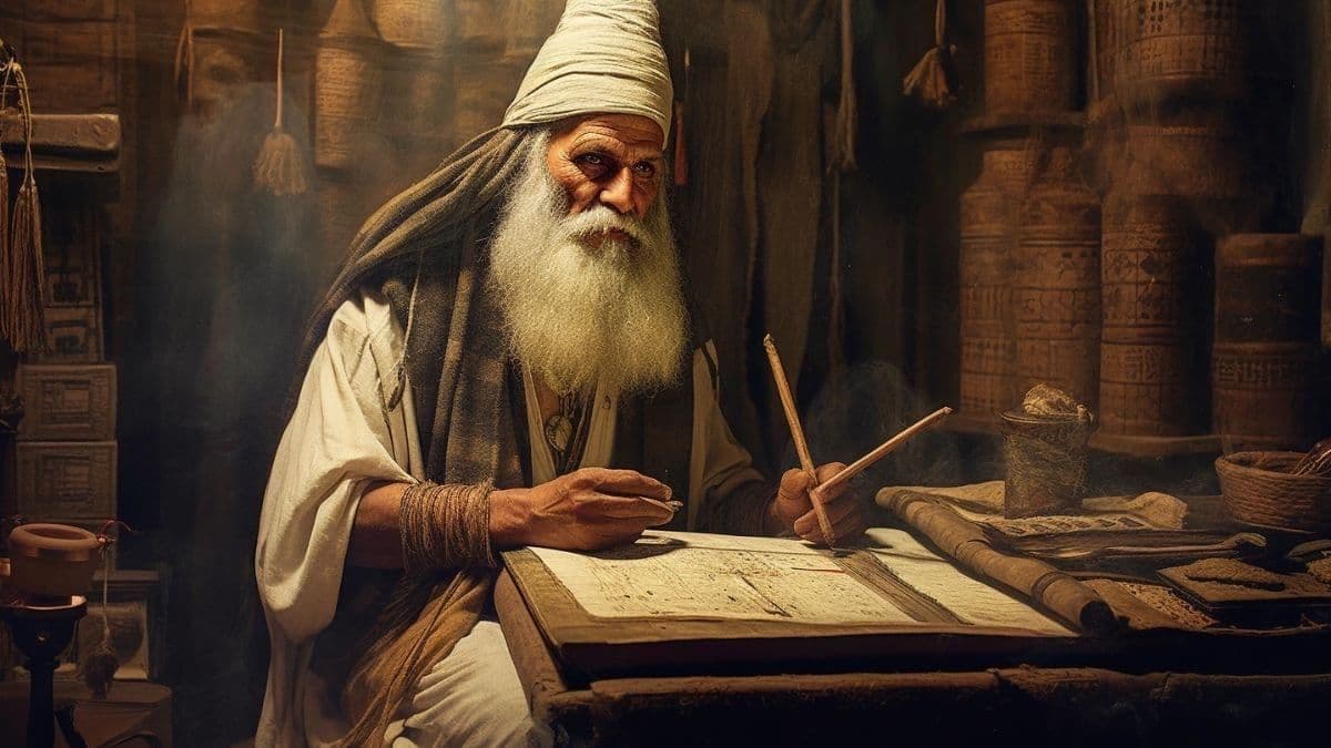 Imagen generada por inteligencia artificial que representa a un antiguo sacerdote egipcio que podría haber sido uno de los propietarios originales de los papiros de José Smith.