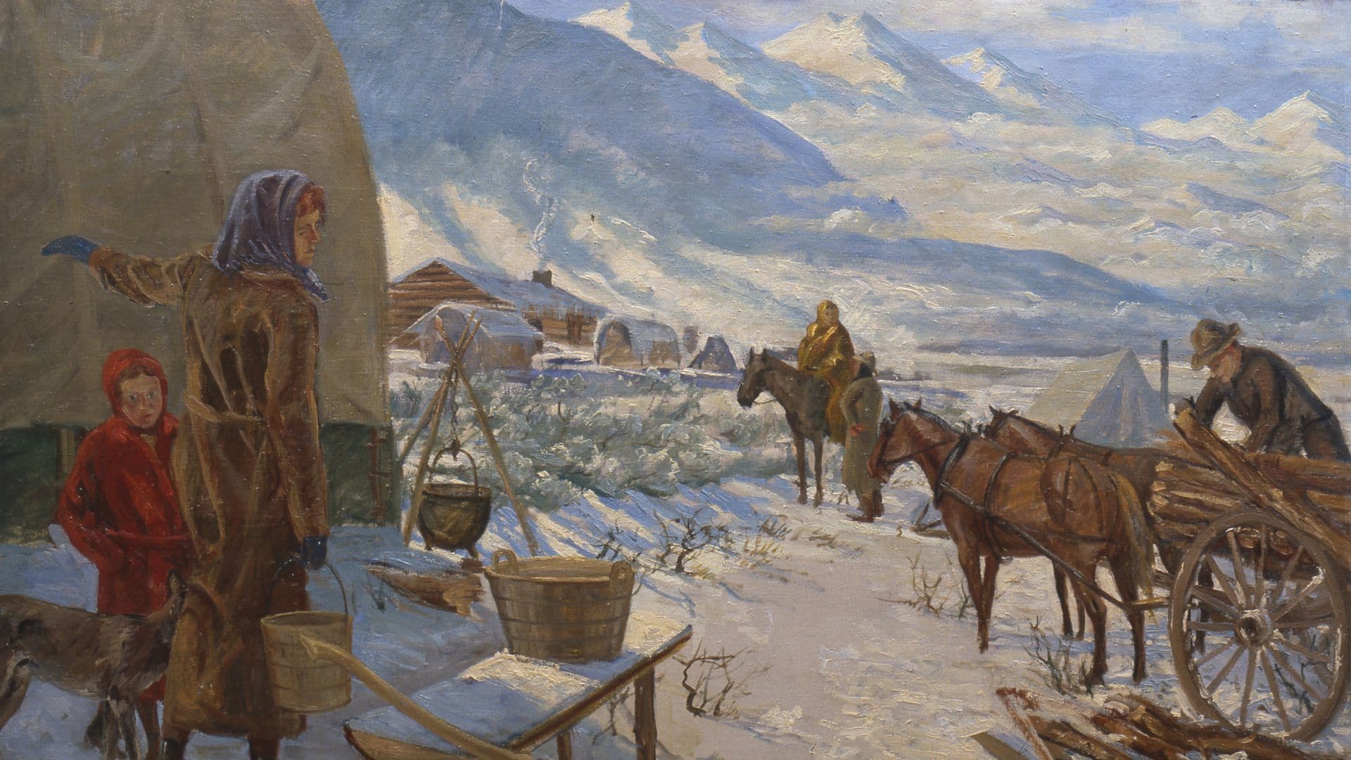 “Primer invierno en el valle”, por Jonathan Leo Fairbanks. Imagen cortesía de La Iglesia de Jesucristo de los Santos de los Últimos Días.