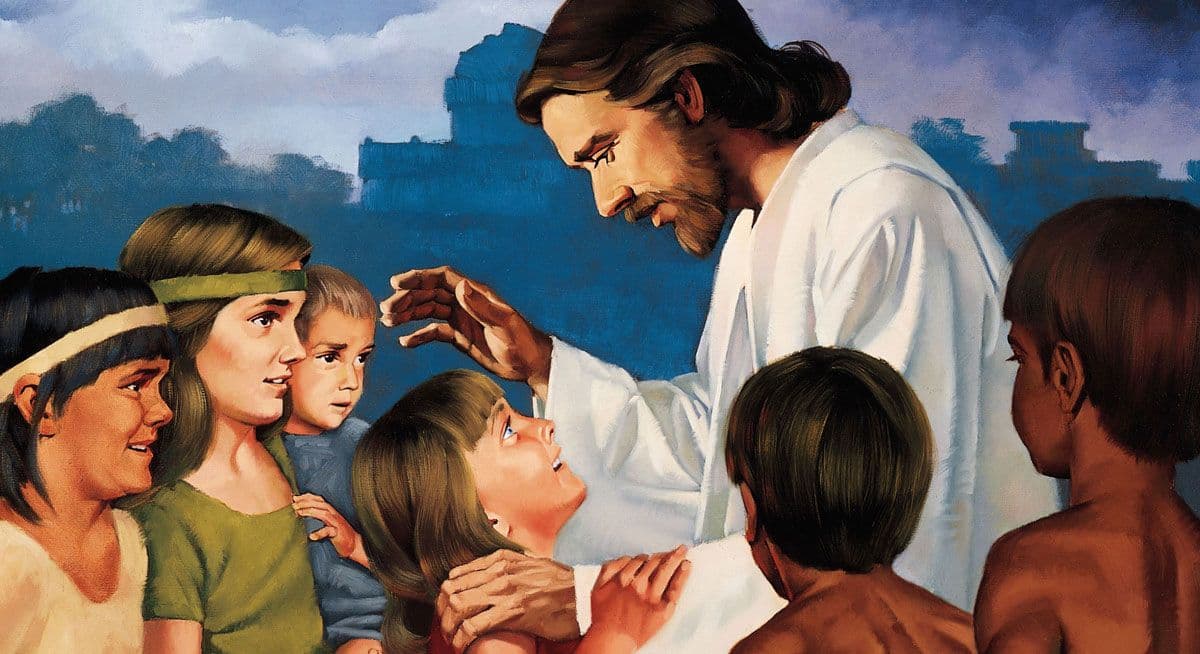 Cristo bendiciendo a los niños nefitas por Ted Henninger